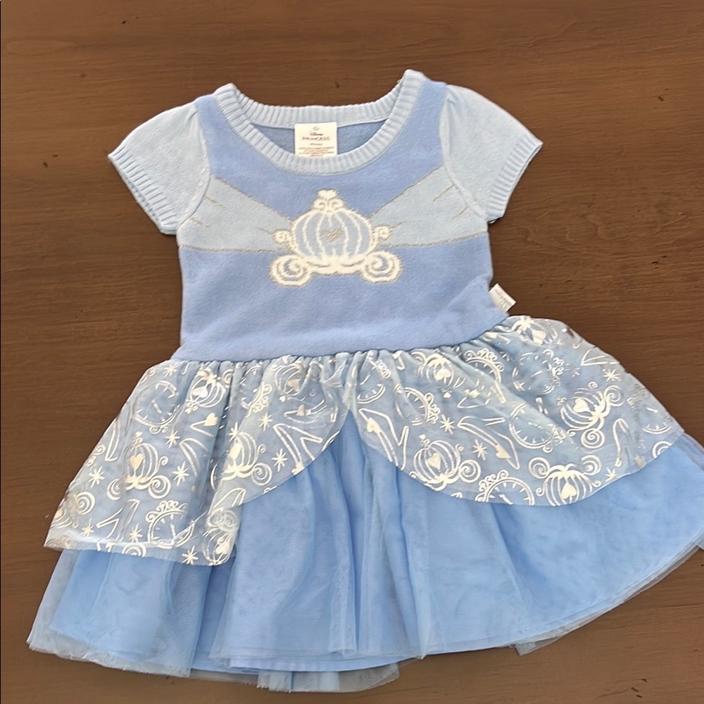 Cinderella Princess Sweater Dress with Tule Tutu NWOT